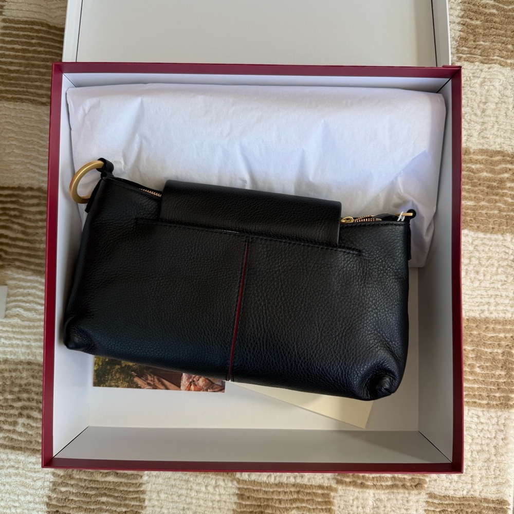Hammitt Black Leather Shoulder Bag with Gold Studs - Picture 3 of 7
